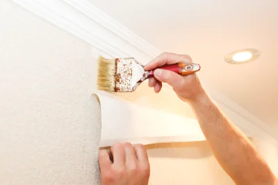 Pose de papier peint à Urbalacone — revêtements muraux et toiles de verre